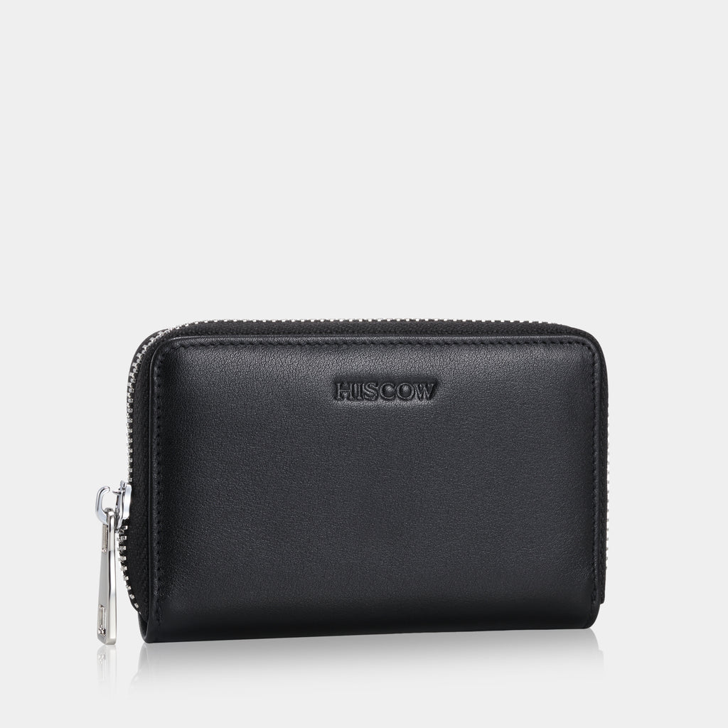 Montegrappa Wallet with removable Credit Card Holder, Shiny Black Leather -  IC01WBCC